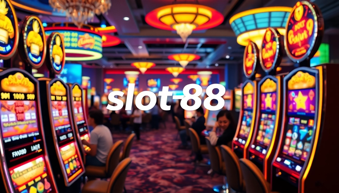 Slot88 gacor menarik perhatian pemain di kasino, menampilkan kegembiraan sesama pencari keberuntungan.
