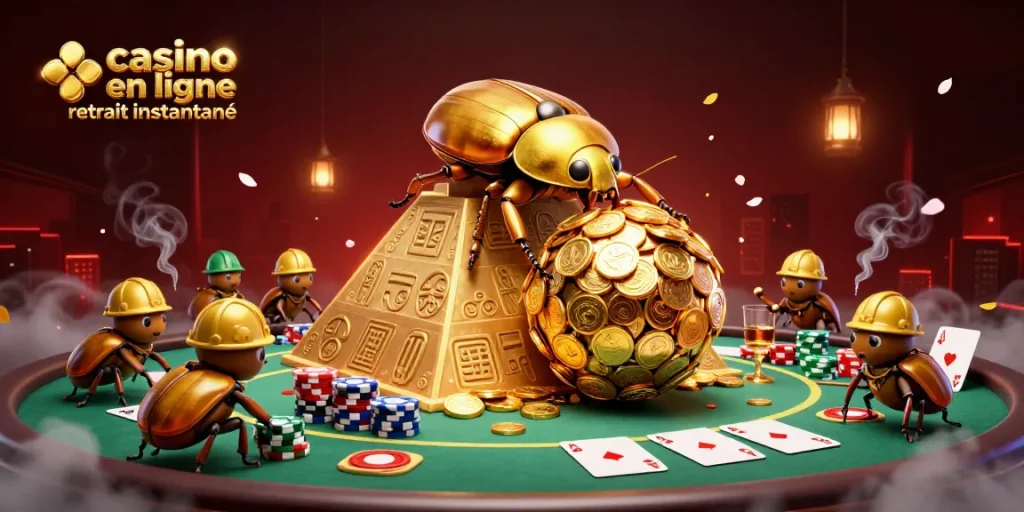 Les gains instantanés dans le casino en ligne retrait instantané avec des symboles de jeu captivants.