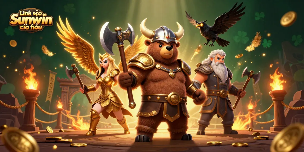 Access exciting games with Link vào Sunwin chính thức in a vibrant 3D casino scene.