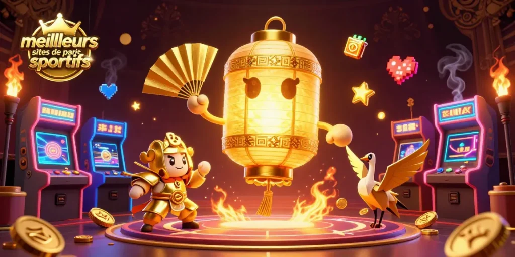 Découvrez les meilleurs sites de paris sportifs avec une illustration dynamique de casino sportif en 3D.