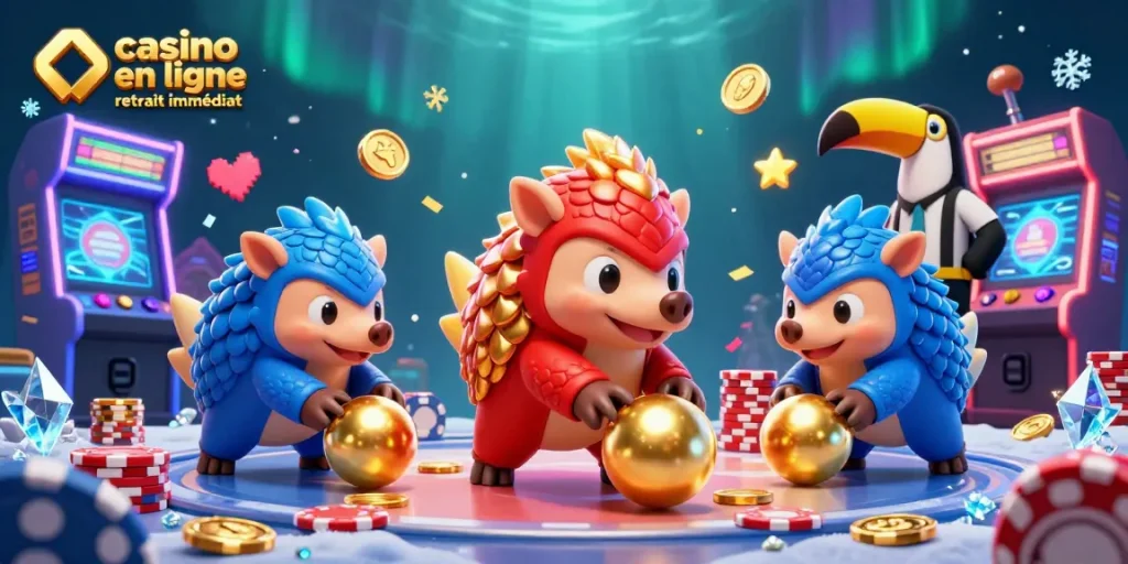 Profitez d'une expérience dynamique de casino en ligne retrait immédiat avec des pangolins rivaux jouant.